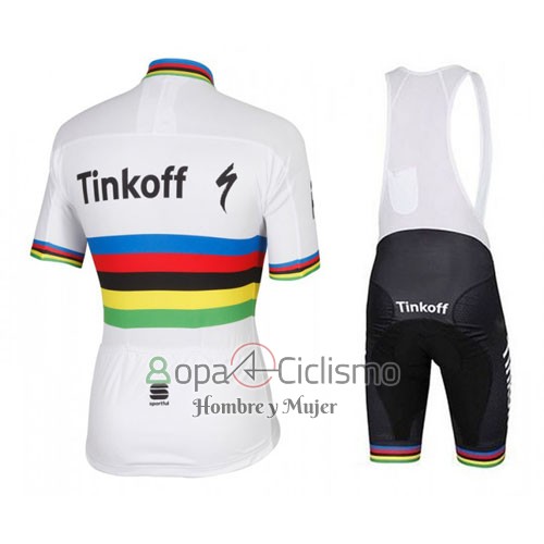 Uci Mondo Campione Tinkoff Ropa Ciclismo Culotte Corto 2016 Hombre Mangas Cortas Blanco
